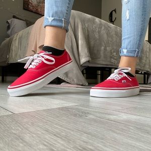 Red low rise vans
